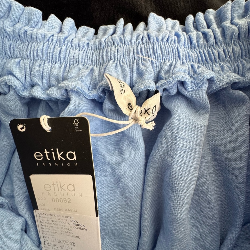 ethika Light Blue Off-Shoulder Ruffle Crop Top - Picture 7 of 9